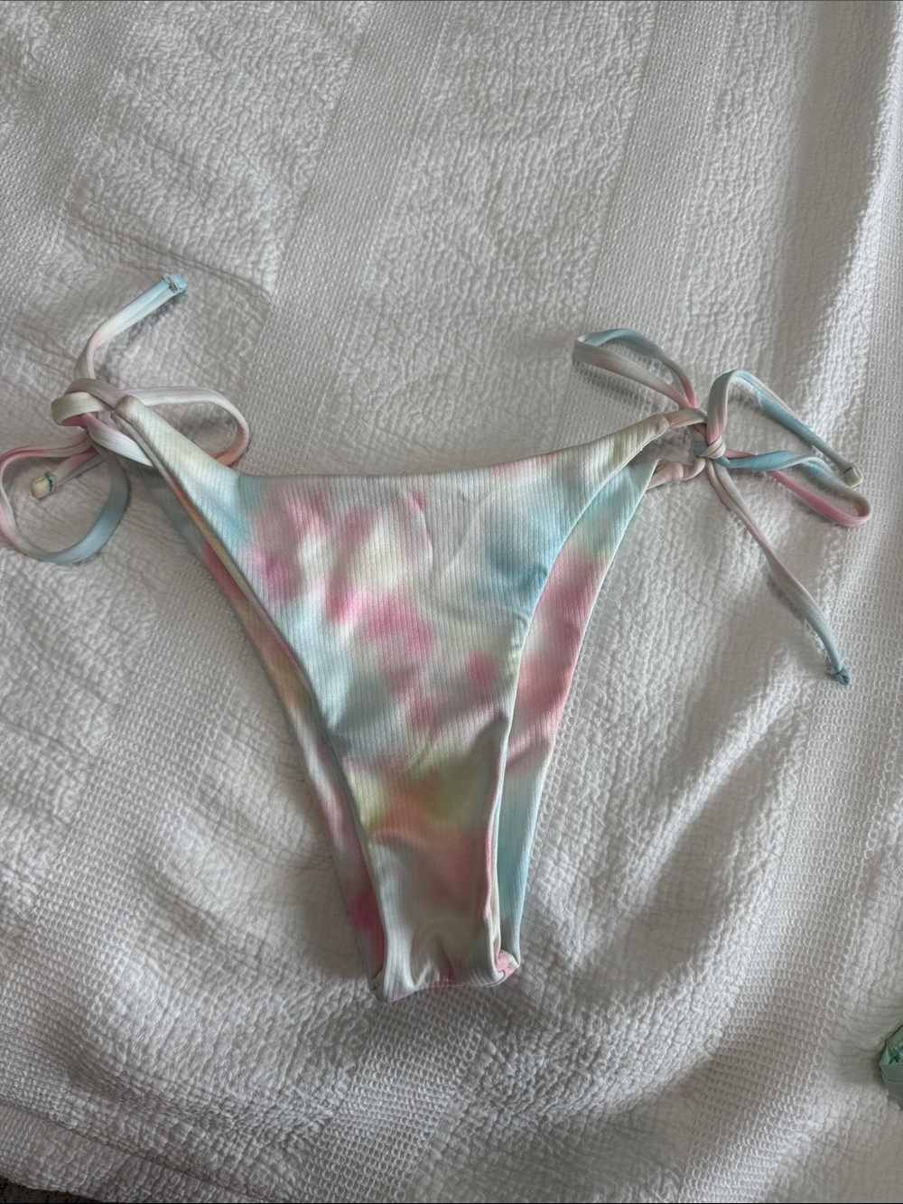 Tie-Side Pastel Tie-Dye Bikini Bottom